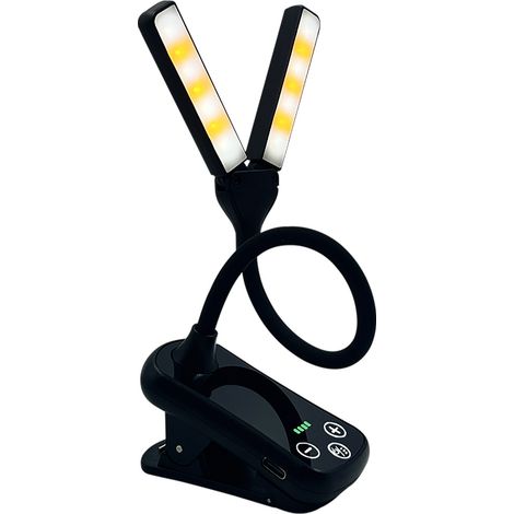 Lampe de lecture, 14 LED à commande tactile avec 3 couleurs et 8 luminosité, lampe de lecture rechargeable, lampes de lecture portables pour livres (1/5)