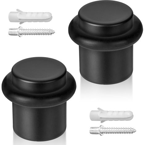 Türstopper Boden zum Schrauben 2x Türaufhalter Edelstahl Ø20x25mm Schwarz (1/5)