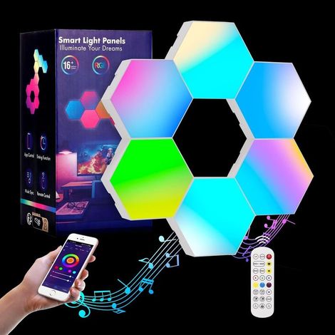 Dekorative sechseckige LED-Wandleuchte, intelligente sechseckige Leuchten, RGB-Gaming-Lampe mit Touch-Steuerung, DIY-Nachtlichter, Geometrie-Modul für Gaming-Setups, dekorative Klimaanlage (1/5)