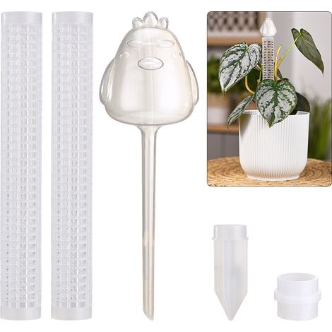 Poteau Moss Support pour Plantes Climbing - Set Pole 61cm Blanc Plastique avec Système Superposé et Ajout Personnalisé de Terre/Sphagnum (1/5)