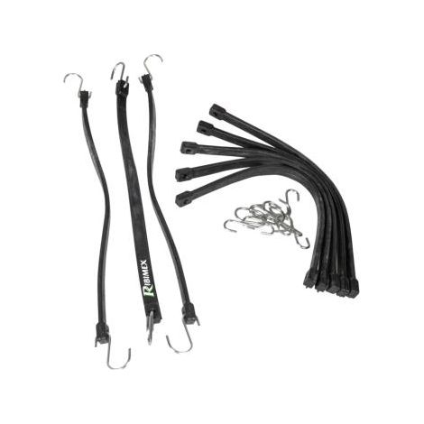 Lot de 8 tendeurs plats 36 cm largeur 1,5 cm avec crochets (1/2)