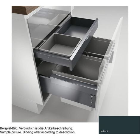 Naber Cox® Base 360 K/600-2 mit Base-Board, Abfallsammler für Frontauszüge, ohne Biodeckel, anthrazit (1/2)