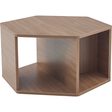 Mesa de centro hexagonal multifuncional de MDF marrón 79 x 69,4 x 48 cm HOMVRA (1/5)