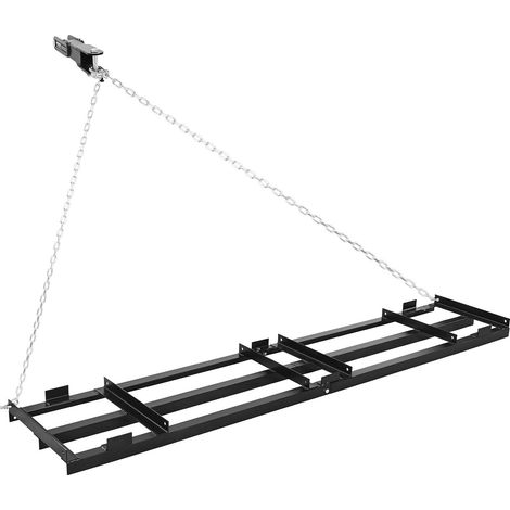 Herse Traînée 243,5x50 cm Râteau de Nivellement Traîné avec Chaine 183 cm pour Niveler Sol, Pâturages, Allées Gravier, Jardin, Pelouse, Compatible avec Tracteur de Pelouse et Compact, VTT, UTV (1/5)