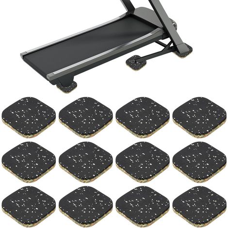 12 Pcs Tapis De Treadmill, 4x4x0.6 Mousse Haute Densité Coussin Anti-Vibration Anti-Bruit pour Équipement d'exercice pour Tapis Protection, Blanc (1/5)