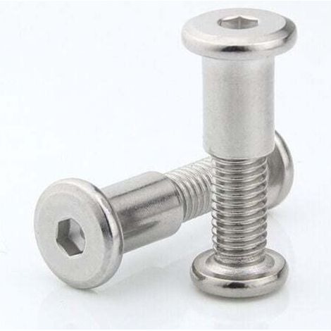 Bulloni di fissaggio esagonali, viti di collegamento per mobili, M6 x 35 mm, connettore per armadietto filettato, 10 pezzi (1/4)