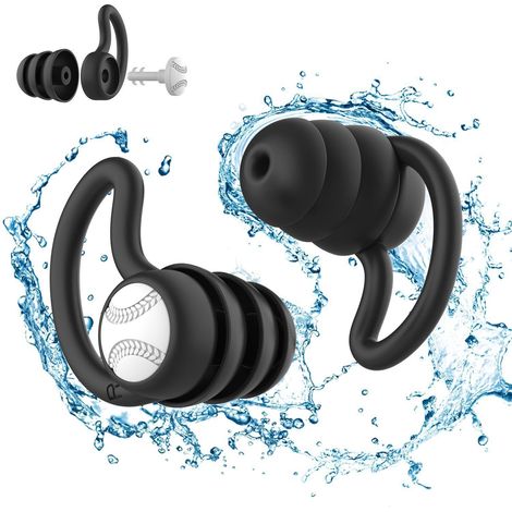 Wasserdichte Silikon Ohrstöpsel für Schwimmen, Duschen, Surfen, Schnorcheln - Wiederverwendbar (1/5)