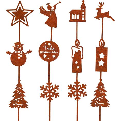 Décoration de jardin en rouille, décoration de jardin, décoration de rouille, décoration de cerf de Noël (1/5)