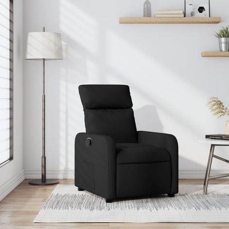 vidaXL Poltrona Reclinabile in Tessuto Nero (1/7)