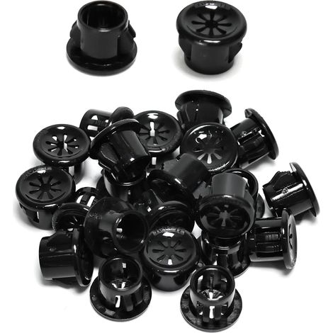 50 clips para cables, 11 mm de diámetro, clips redondos de nailon para cables de oficina, color negro. (1/5)