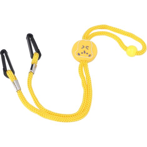 Lanière d'oreille en nylon à motif dessin animé, légère et réglable, cache-bouche avec cordon de fixation jaune (1/5)