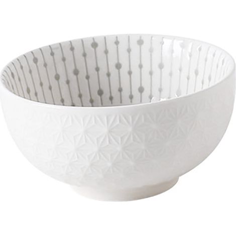 Bol à soupe de 11,5 cm (4,5 po) en céramique à décor en relief sous émail, style minimaliste, facile à nettoyer, idéal pour la cuisine et la maison. (1/5)