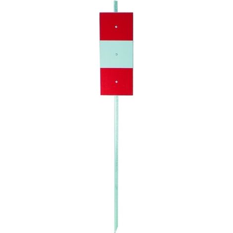 Taliaplast – Piquet de chantier K5B 1 face – Rétro-réfléchissant 375 x 150 mm – Platine tôle galva fixation par 3 rivets – Tige acier galvanisé 20 x 20 mm, long. 1,10 m (1/4)