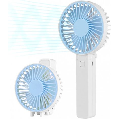 Ventilateur portable NG - Mini ventilateur - Rechargeable - Trois modes - Petit ventilateur portable avec port USB (Bleu)-AquaForge (1/5)