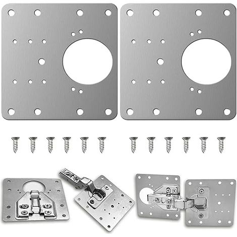 2 Scharnierreparaturplatten zur Reparatur von Möbeln, Schubladen und Tischen