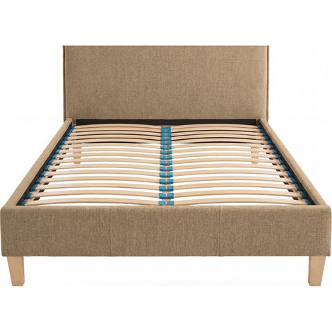 AMORE - Lit tissu lisse Café 140x200cm (1/5)