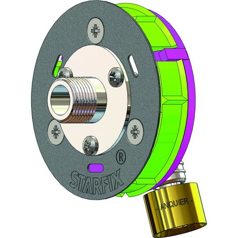 Sortie de cloison STARFIX MONO PER à glissement Ø12 - M3/8" (12/17) coudée - Anquier