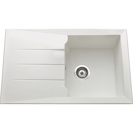 Evier ANCOSWING réversible à encastrer 1 cuve + 1 égouttoir - Anconetti - 810x500 mm Blanc
