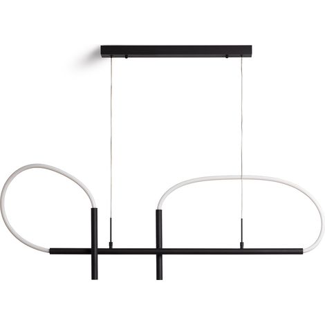 LED Pendelleuchte 46W Metall und Silikon Ginnie Schwarz (1/5)