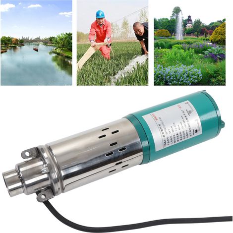 Pompe solaire submersible pour puits profonds 3SYDC24V/S1.2-40, pompe d'irrigation 24 V CC 260 W, hauteur de refoulement de 40 m, moteur tout cuivre, pompe à vis CC à balais (1/5)