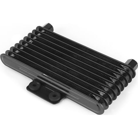 Radiateur refroidisseur d'huile moteur noir à 8 rangées, type universel, convient aux motos de 125 à 250 cm3, aux véhicules tout-terrain et aux quads. (1/5)