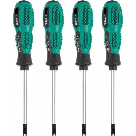 4pcs / Set Tournevis Embouts de Tournevis U Fourche magnétique vis rainurée conducteur CR-V Multi Function Tool Kit Main (1/5)