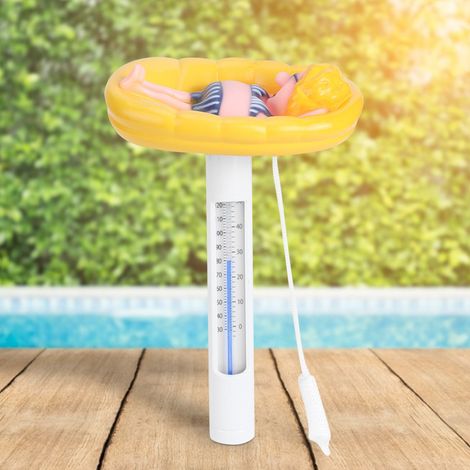 Niedliches, schwimmendes Schwimmbadthermometer in Cartoonform mit Temperaturanzeige in °F/°C (1/5)