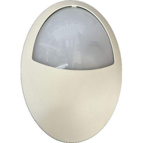 Hublot extérieur LED 6W ovale 290x200mmn demi visière plastique blanc lumière neutre 4000K 230V IK08 IP66 DOLIGHT 2906-BJB