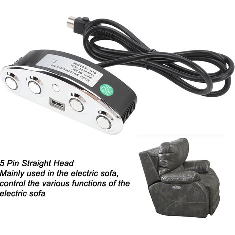 Ortviai Télécommande pour fauteuil électrique à double moteur, 5 broches, en ABS – Contrôle manuel pour canapé relevable (1/4)