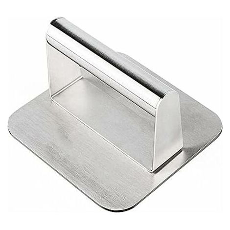 Stainless Steel Burger Press - 5.5 Inch - Square Burger Smasher - Perfect Professional BBQ Accessory Kit (1/5)
