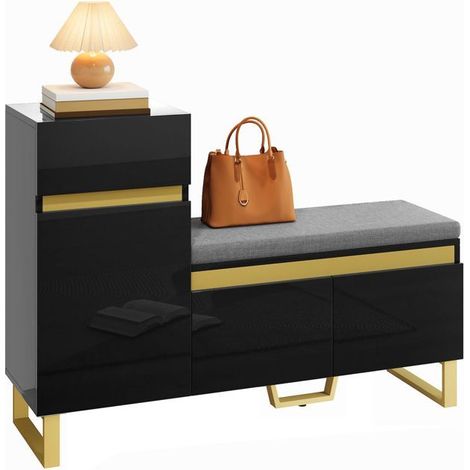Meuble à chaussures, grande capacité armoire à chaussures, organisateur multi-niveaux, tiroirs, portes, entrée, moderne minimaliste (1/5)