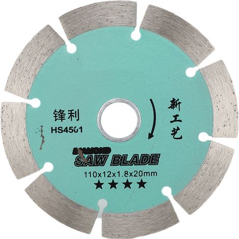Disque diamanté 12 dents vert pour carrelage céramique, découpe carreaux rénovation maison, lame scie circulaire 110x12x1.8mm (1/5)