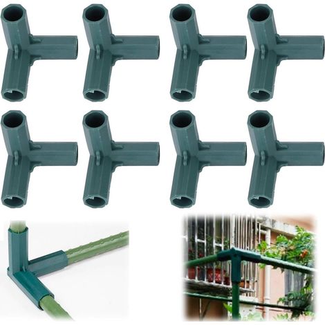 Support de plante en 3 voies pour serre, fixation pour tuyau de 16 mm - Solide et durable - Accessoires pour mobilier de jardin (1/5)