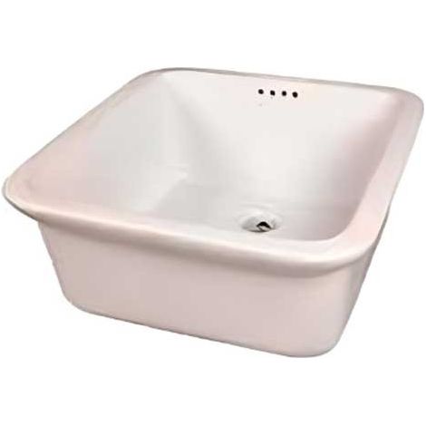 Pila Rectangular Bola Blanco Brillo 470 x 470 x 220 mm - Aquore