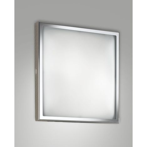 Osaka Plafoniera LED 30x30 cm 12W 1100lm 3000K Warm White Cromo Struttura in Metallo e Vetro - Design Moderno per Illuminazione Interni