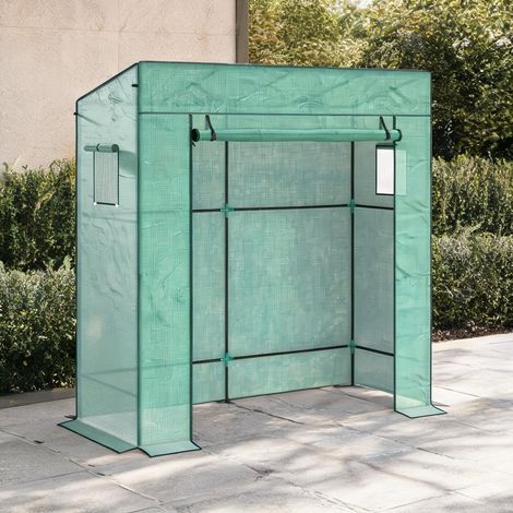 Serre polyvalente à toit incliné avec portail enroulable (1/5)