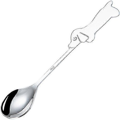 Cuillère à dessert/fourchette en acier inoxydable robuste et antirouille, idéale pour le café, la pastèque et la crème glacée. Parfaite pour la maison. QYAStainless SteelSpoon-Dog (1/5)