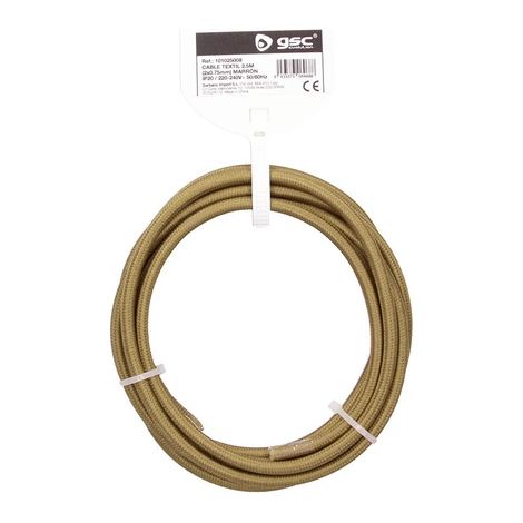 Cable textil 2,5M (2x0.75mm) Marrón Claro