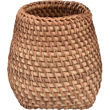 Corbeille de bureau en rotin tressé, rangement stylos et accessoires de bureau, panier organisateur pour maison ou bureau, idéal pour rangement thé. (1/5)