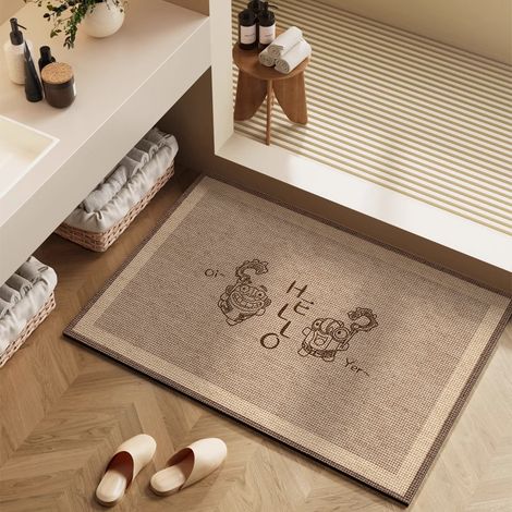 Tapis de bain absorbant et à séchage rapide en terre de diatomées, doux, résistant aux taches et facile à nettoyer, antidérapant - 40x60cm (terre de diatomées)