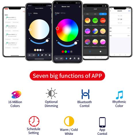 Spots LED Encastrable équivalent Découpe Ф68 Un dispositif Echo est nécessaire CCT + RGB contrôlé par APP Lot de 3 75mm 10W 60W (1/4)