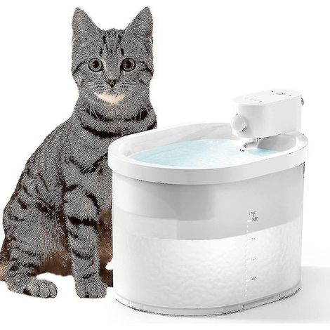 Fontaine à eau pour chats sans fil, alimentée par piles, fontaine à eau automatique pour chats (1/5)