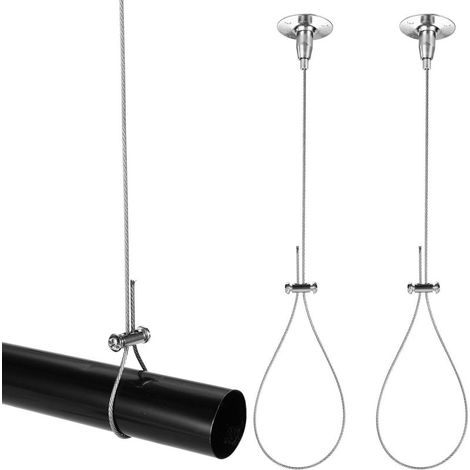 Kit de Support Plafond pour Tringle Penderie, Support Suspension Plafond Robuste et Réglable pour Tringle à Rideau de Douche (1/5)