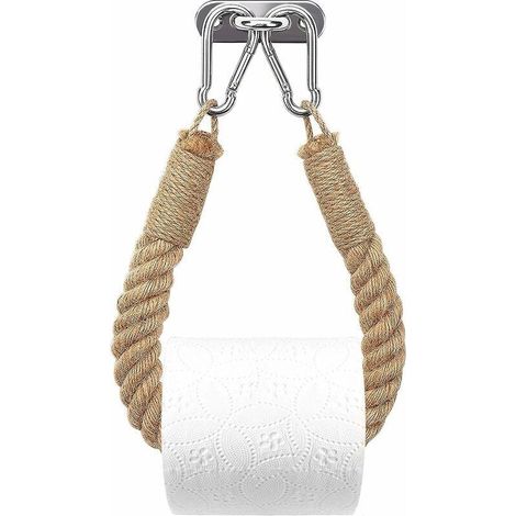 Toilettenpapierhalter, Handtuchhalter aus Hanfseil für Bad und Küche, Badezimmer-Papierhalter, Toilettenhandtuchrollenhalter (Gelb)