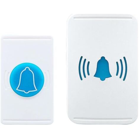 Sonnette sans fil à piles avec indice d'étanchéité IP44, télécommande longue portée et volume réglable pour une utilisation intérieure et extérieure.-AquaForge