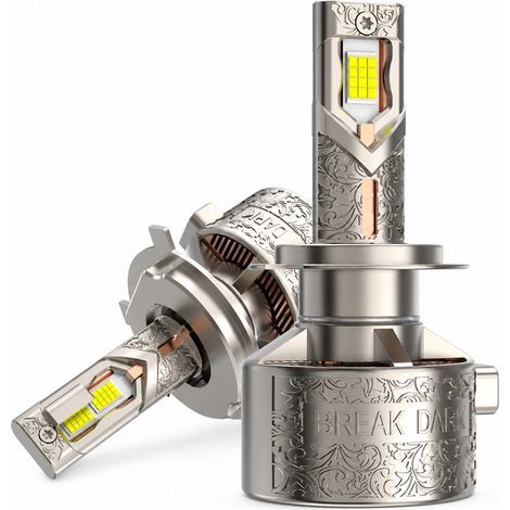 Bombilla LED de faro para coche H7 REDSEA, 270 W 27000 lm, 4 tubos de cobre, color champán dorado (1/5)