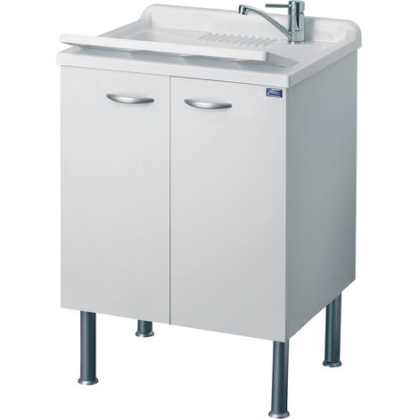 Weiss Waschbecken mit Schrank 60x50 cm mod. Eco