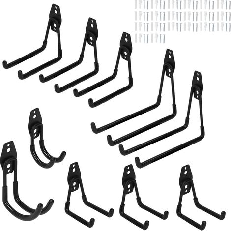 Crochet de Garage, support de vélo, support mural de rangement d'outils, Kit de cintres pour plafond de jardin 10 pièces (1/5)