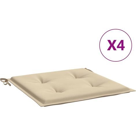 Cuscini per Sedia 4 pz Cuscini per Seduta Beige 40x40x4 cm in Tessuto Oxford (1/5)