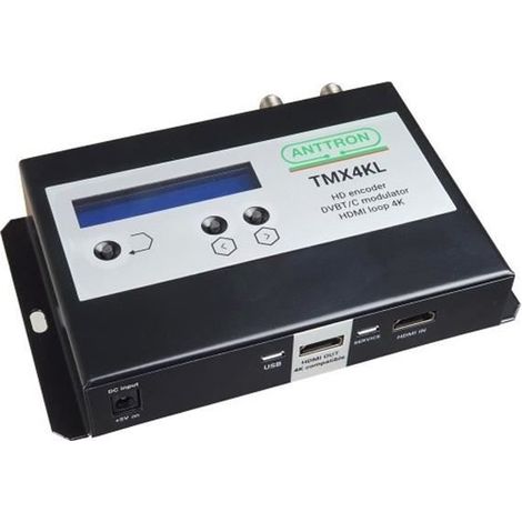 Modulateur HDMI vers DVB-T/C Anttron TMX4KL - avec boucle HDMI 4K, 1080P 4K, Contournement RF